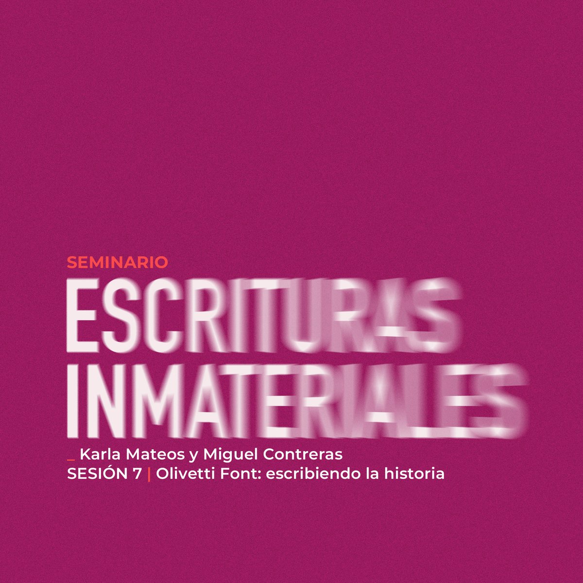 cmm_cenart's tweet photo. ✍🏼 Si lo tuyo es el diseño tipográfico, la caligrafía, o la reflexión sobre estos temas, te invitamos a participar en la siguiente sesión del seminario permanente #EscriturasInmateriales.
📌 Regístrate: https://t.co/WFYynBkY44 https://t.co/la7o4ZS5qA