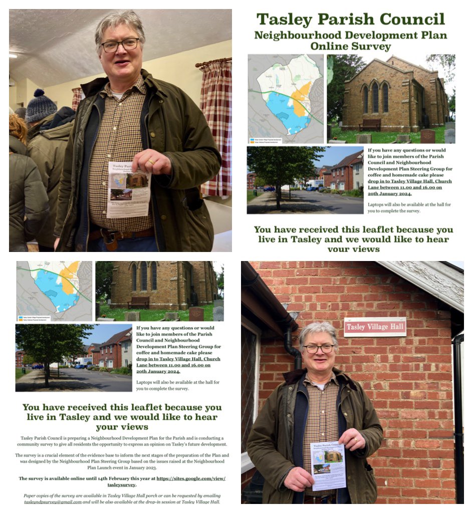 Morville Parish Councillor Jonathan Davey was at the Tasley Neighbourhood Development Plan Steering Group drop-in session this morning. Learning more about local views on the Tasley Gateway and Tasley Garden Village proposals and encouraging local people to complete the survey.