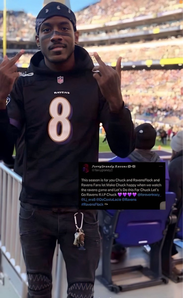 mrQuincyB's tweet photo. Todays the day! @PurpleReignEra @Ravens Do it for chuck 🕊️ https://t.co/cu8KBEFjsn