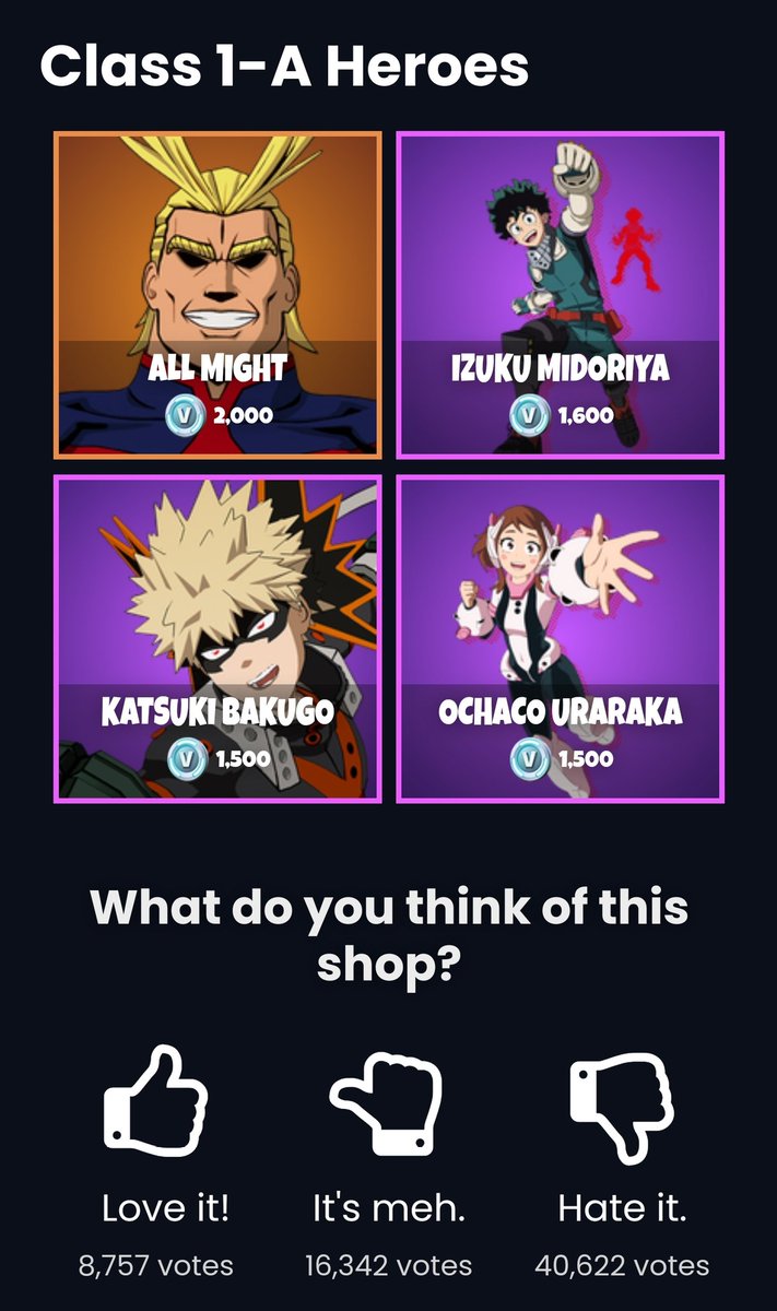 TweetWithMarlon's tweet photo. January 20th item shop coming hot with my hero academia! Slim shady is gone by spider man and all might coming in hot. Most people aren't happy but I like the shop, what do you think? #Fortnite 

Use code withmarlon to support #EpicPartner #ad https://t.co/burOsLGMCk