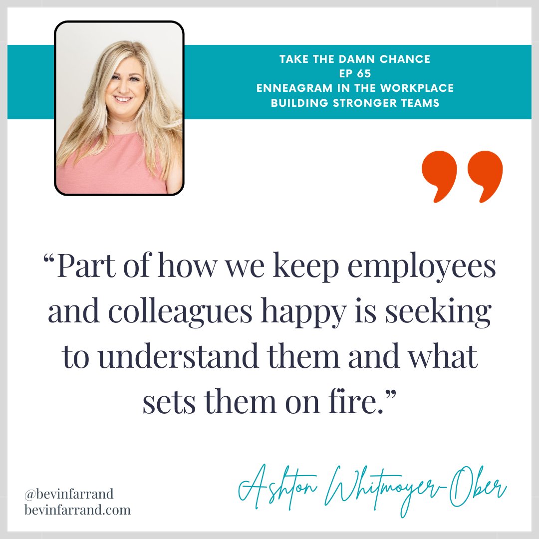 🔥 Learn how to understand your colleagues and keep your team thriving by listening to Take the DAMN Chance, Episode 65 with Ashton Whitmoyer-Ober. 

➡️Tell us what you thought in the comments!

#TeamAppreciation #UnderstandingEachOther #Leadership #Enneagram