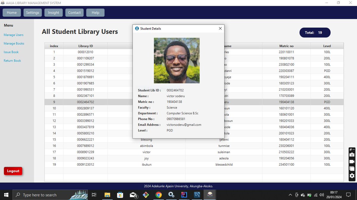 themaestrocode's tweet photo. A Library Management System software incorporating RFID technology for scanning of user cards and book tags for streamlined borrowing and return process.
Language: Java
UI: JavaFX
DB: MySQL
Some CSS for styling https://t.co/bLqYjiXQeR