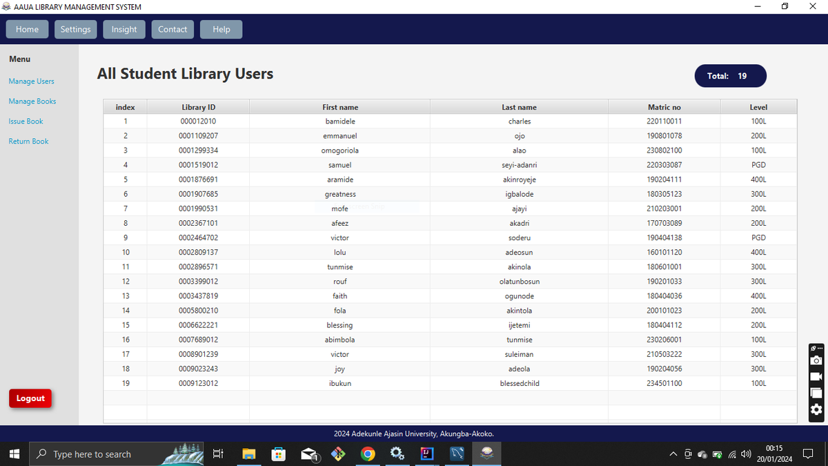 themaestrocode's tweet photo. A Library Management System software incorporating RFID technology for scanning of user cards and book tags for streamlined borrowing and return process.
Language: Java
UI: JavaFX
DB: MySQL
Some CSS for styling https://t.co/bLqYjiXQeR
