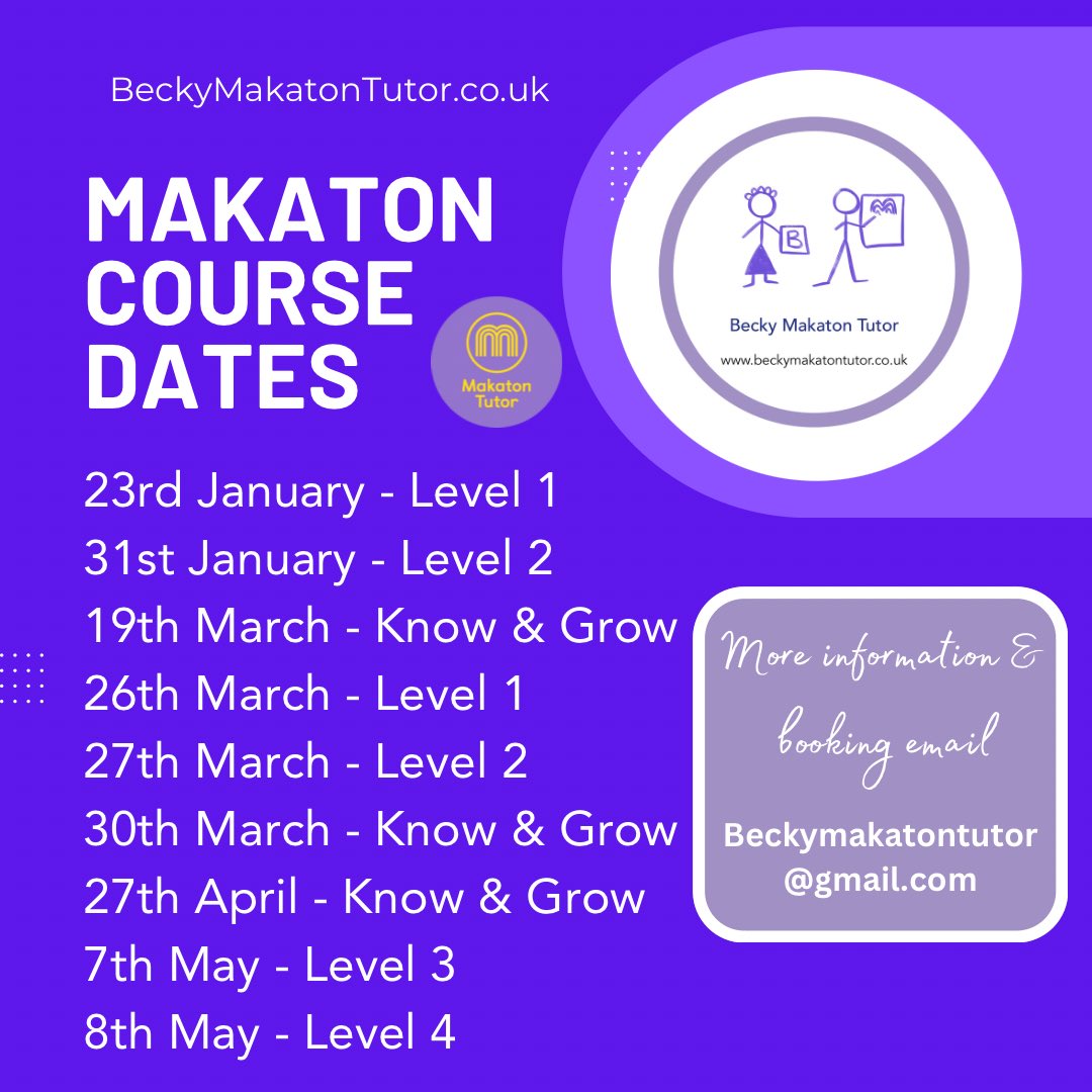 Many of you have asked for my course dates coming up. Here you go.

If you want more info or would like to book a place please email me to beckymakatontutor@gmail.com

Or you can book directly here bookwhen.com/beckymakatontu…
