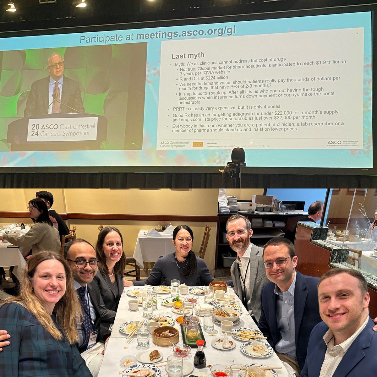 The @VUMC_Cancer team #dimsum pregamed to support our Division Chief @jordanberlin5 for his 🤩👏🏻PHENOMENAL discussion yesterday @asco #GI24 with 2 former @VUMCDiscoveries fellows @ChrisCannMD @MarcRothMD. @KristenCiombor @RajivAgarwalMD @BGriebMD @CardinMD #Cancer