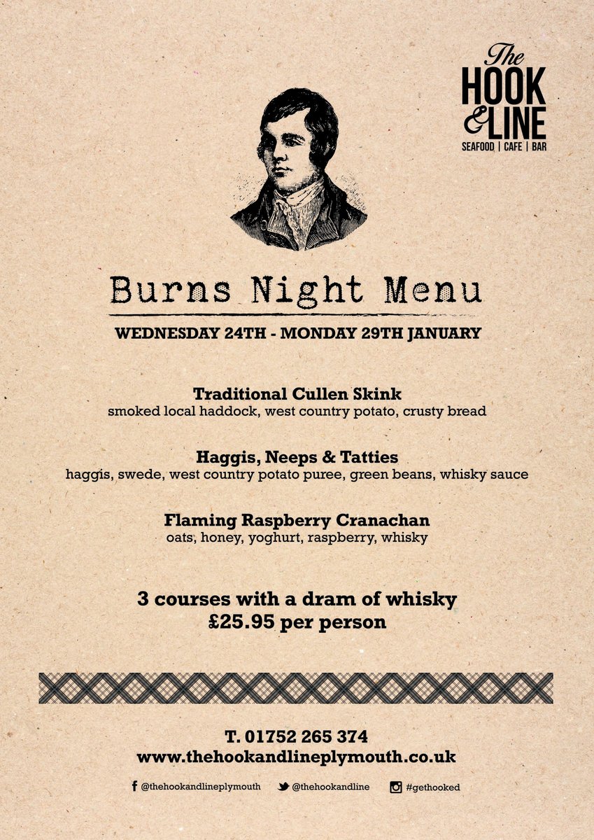 ✨ Och aye! It's time for a wee celebration, lads and lasses! ✨🎉

Roll up your tartan sleeves because Burns Night is upon us! And we at The Hook &amp; Line are here to give it the pomp it deserves! 🌟

Look forward to seeing you soon 🥳

#burnsnight #thehookandlineplymouth