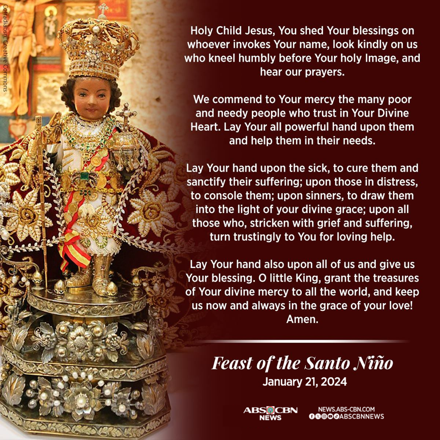 ABSCBNNews's tweet photo. Walang hanggang papuri at pasasalamat sa Iyo, mahal naming Santo Niño. 🙏 https://t.co/MfBfDPI2dm