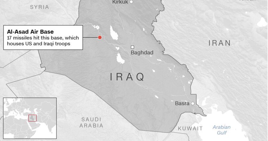 visegrad24's tweet photo. BREAKING:

The U.S. announces that 2 American soldiers suffered Traumatic Brain Injuries (TBI) in today’s rocket attack against the Al-Asad Air Base in Iraq.

Around 20 rockets were fired by an Iranian proxy group. https://t.co/cPkSe88WbZ