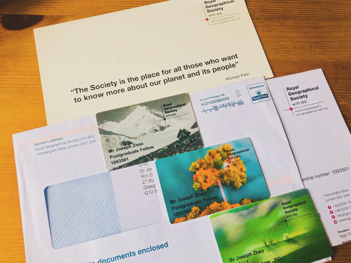 Joseph Zhao (@josephhszhao) on Twitter photo After severing for 3 years as Postgraduate and then Associate Fellow at <a href="/RGS_IBG/">Royal Geographical Society (with IBG)</a> , I am honoured and humble to become Fellow of Royal Geographical Society in 2024.
'The Society is the place for all those who want to know more about our planet and its people...' since 1830. After severing for 3 years as Postgraduate and then Associate Fellow at <a href="/RGS_IBG/">Royal Geographical Society (with IBG)</a> , I am honoured and humble to become Fellow of Royal Geographical Society in 2024.
'The Society is the place for all those who want to know more about our planet and its people...' since 1830.