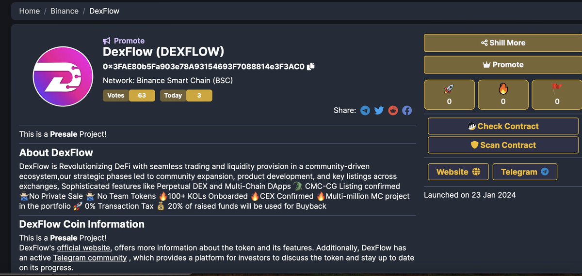dexflowtoken's tweet photo. 🔥Dexflow is Now Live on CoinDizzy! 📣 📣
https://t.co/v33GGUHGx0
Visit the above link, vote for DexFlow, and let's make our presence known in the crypto space!
⚪ Fairlaunch is Live on Pinksale, You ca Buy through this link: 👇https://t.co/i6YdR8aAiB
#DexFlow #Presale https://t.co/NWqREyCQvM