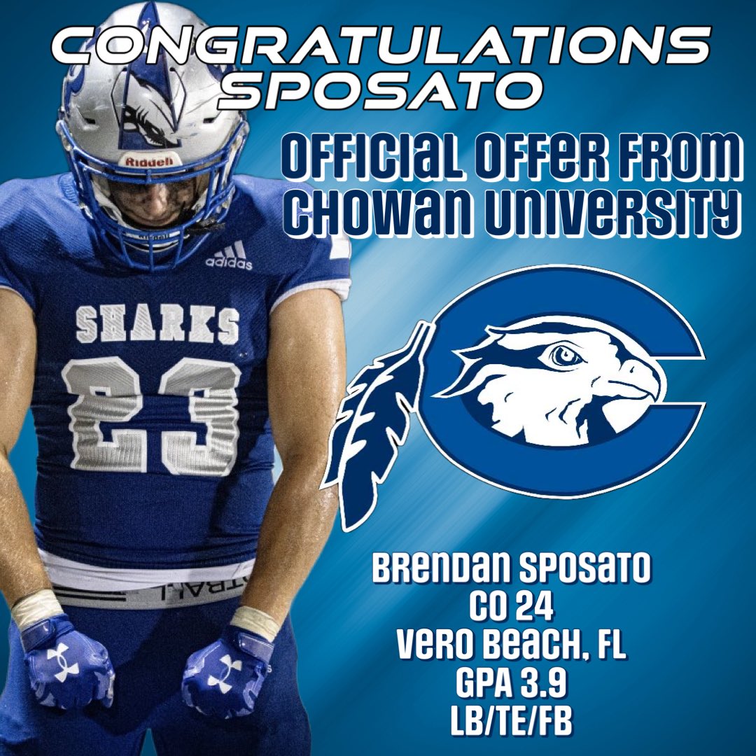 SRHS SHARK FOOTBALL (@srhs_football1) on Twitter photo Always a great start to your day when players get to continue their dreams!! CONGRATULATIONS <a href="/SposatoBrendan/">Brendan Sposato</a> <a href="/chowanfootball/">Chowan Football</a> <a href="/SRHS_Sport/">Sebastian River High School Athletics</a> <a href="/Shark21T/">TShark21</a> Always a great start to your day when players get to continue their dreams!! CONGRATULATIONS <a href="/SposatoBrendan/">Brendan Sposato</a> <a href="/chowanfootball/">Chowan Football</a> <a href="/SRHS_Sport/">Sebastian River High School Athletics</a> <a href="/Shark21T/">TShark21</a>