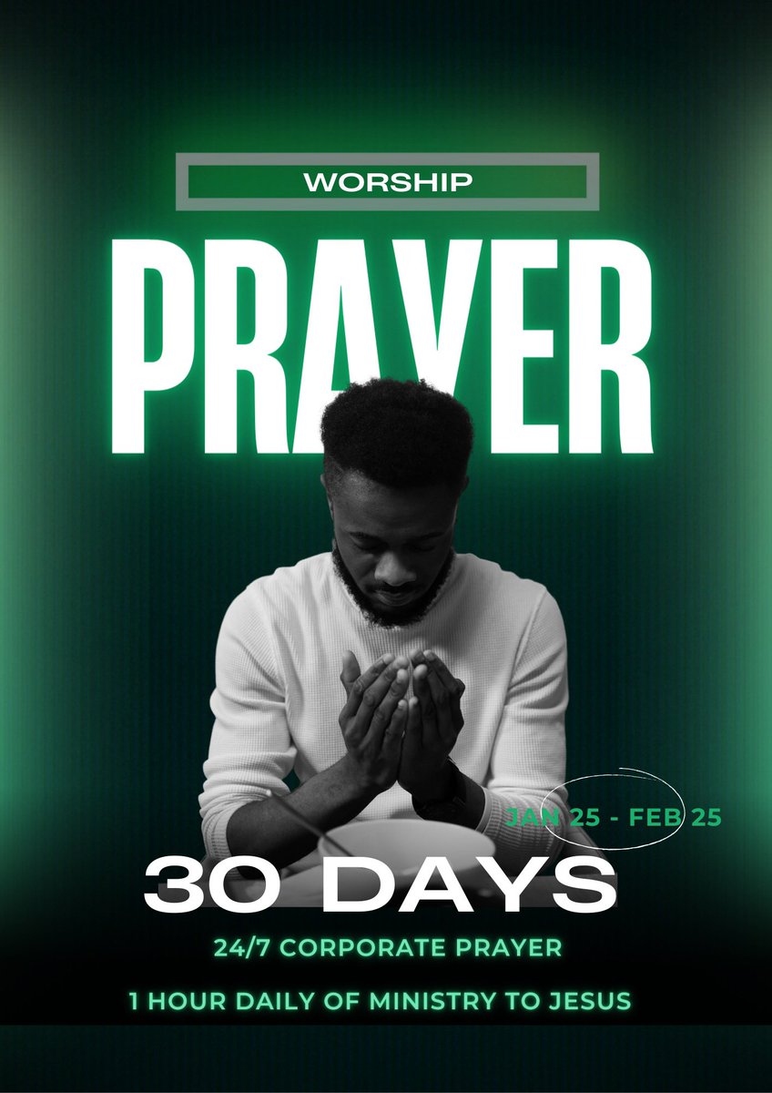 You’re invited to participate in 30 Days of ministering to Jesus🙌🏾🔥

To pick your time slot/s contact Ms. Debra Lloyd via text or phone call at +1 (304) 629-8254

#thebeautyofjesus #heisworthy #jesus #worship #prayer #houseofprayer #devotion #tarry #onehour #247