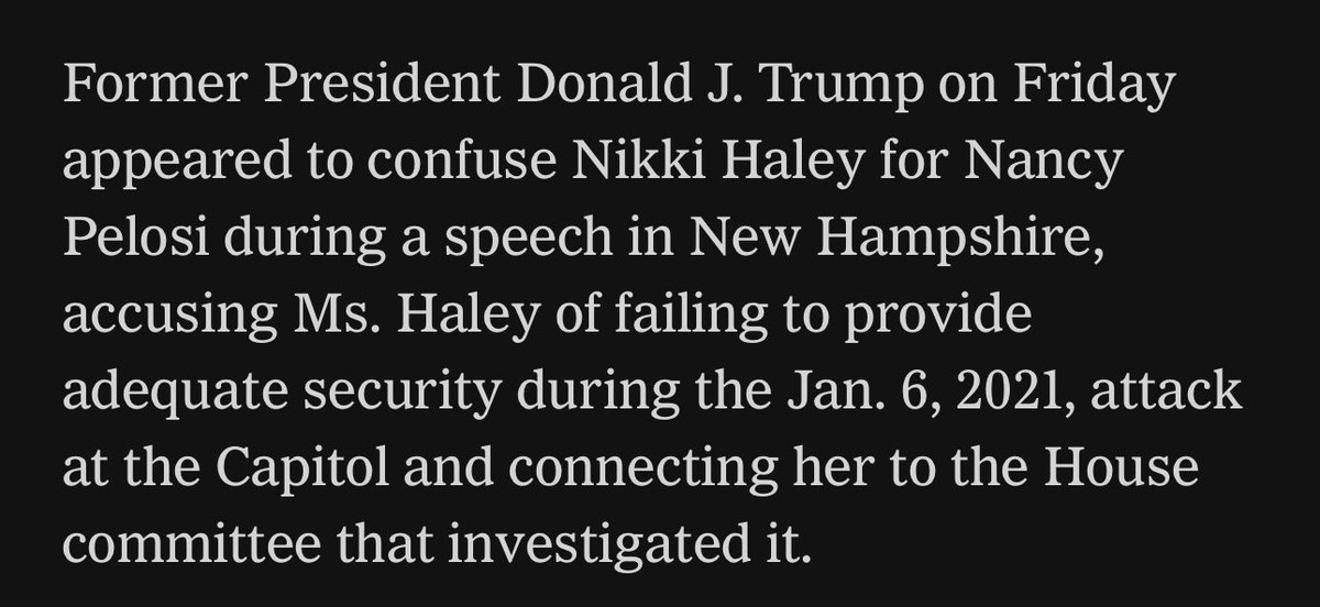 Victorshi2020's tweet photo. Let’s start with the New York Times: Here is the lead paragraph of their story covering Trump’s gaffe last night. Why yes the word “appeared” to describe it when he is ON VIDEO saying it. Just ask yourself what would’ve happened if Biden did the same. Terrible description. https://t.co/9mY1WeLjaD