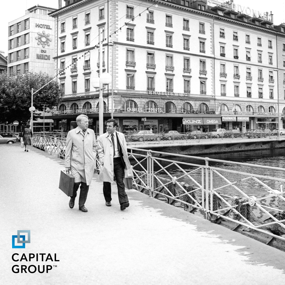 Did you know MSCI indices can trace their roots to Capital Group? In 1965, associates in Geneva created Capital International indices (now MSCI Inc.). The indices mirrored international markets and were a first of their kind. (Pictured: Two Geneva associates in the 1970s.)