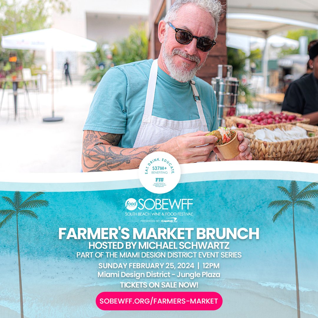 Sunday, February 25 @sobewff! 🌱 Join us and <a href="/chefmschwartz/">Michael Schwartz</a>, alongside South Florida’s top farms to collaborate on a brunch fare that puts fresh local produce, sustainability and regenerative farming front and center + cocktails at @miamidesigndistrict Jungle Plaza. <a href="/SOBEWFF/">SOBEWFF</a>