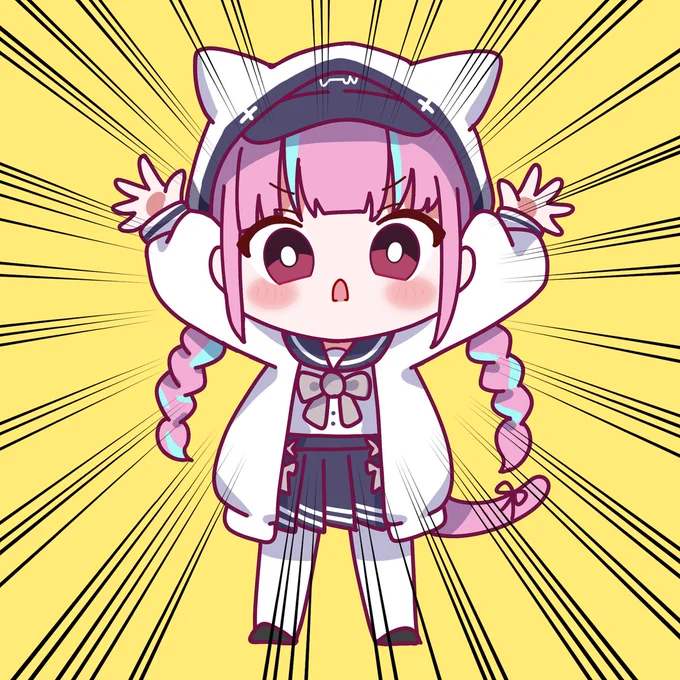 陽キャに威嚇するあくたん #あくあーと