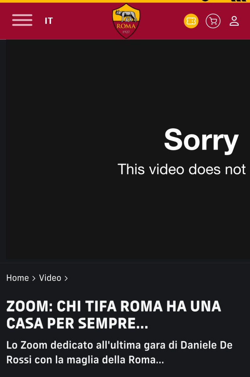 sery400's tweet photo. Che giornata meravigliosa per rivedere lo zoom sull'ultima di De Rossi da giocatore... se solo il sito della Roma non avesse eliminato tutti i vecchi zoom 🤬 @OfficialASRoma @SimonteCone https://t.co/73QjSVzN3q