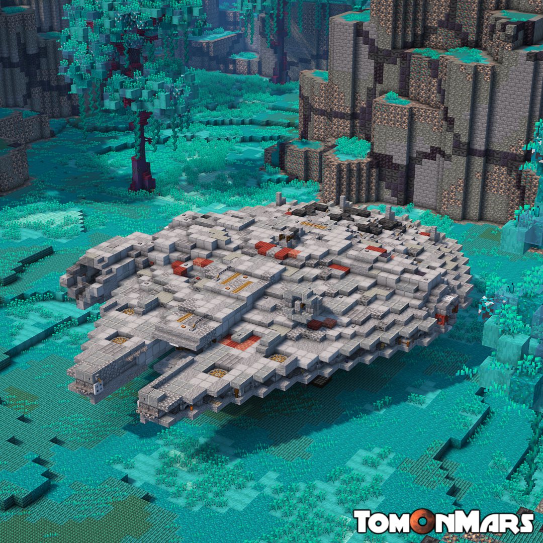 The Millennium Falcon by @tomonmars_mc #minecraft建築コミュ #minecraftbuilds #Minecraft