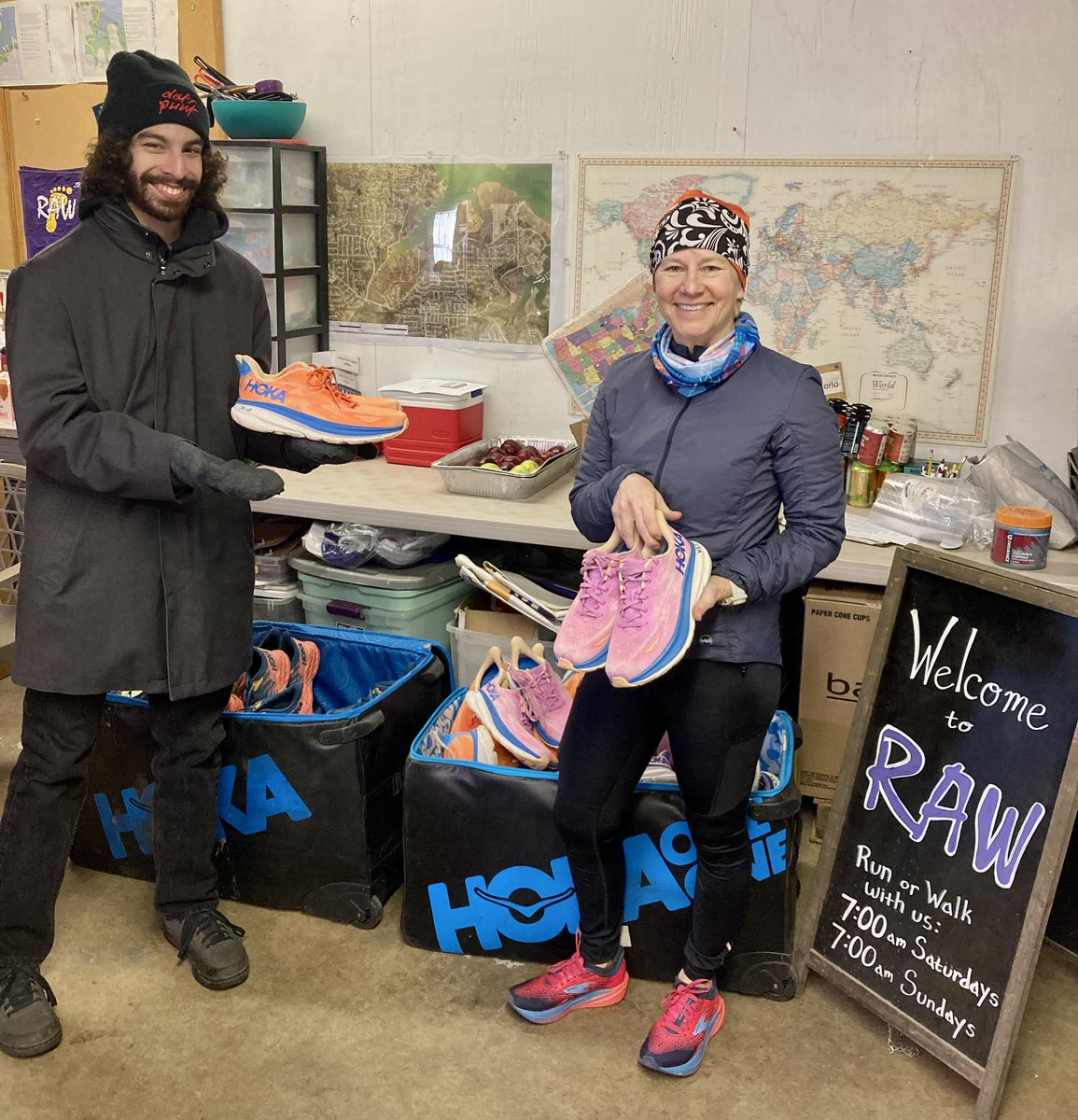 LakeGrapevineRW's tweet photo. It was a great morning to fly…we had fun demoing @HOKA shoes and the swag was 🔥! Thanks to Nick and Kat for making this happen.
#hoka #hokashoes #clifton9 #speedgoat5 #hokaswag #FlyHumanFly #rungrapevine #lgraw https://t.co/LGzxZrMgsL
