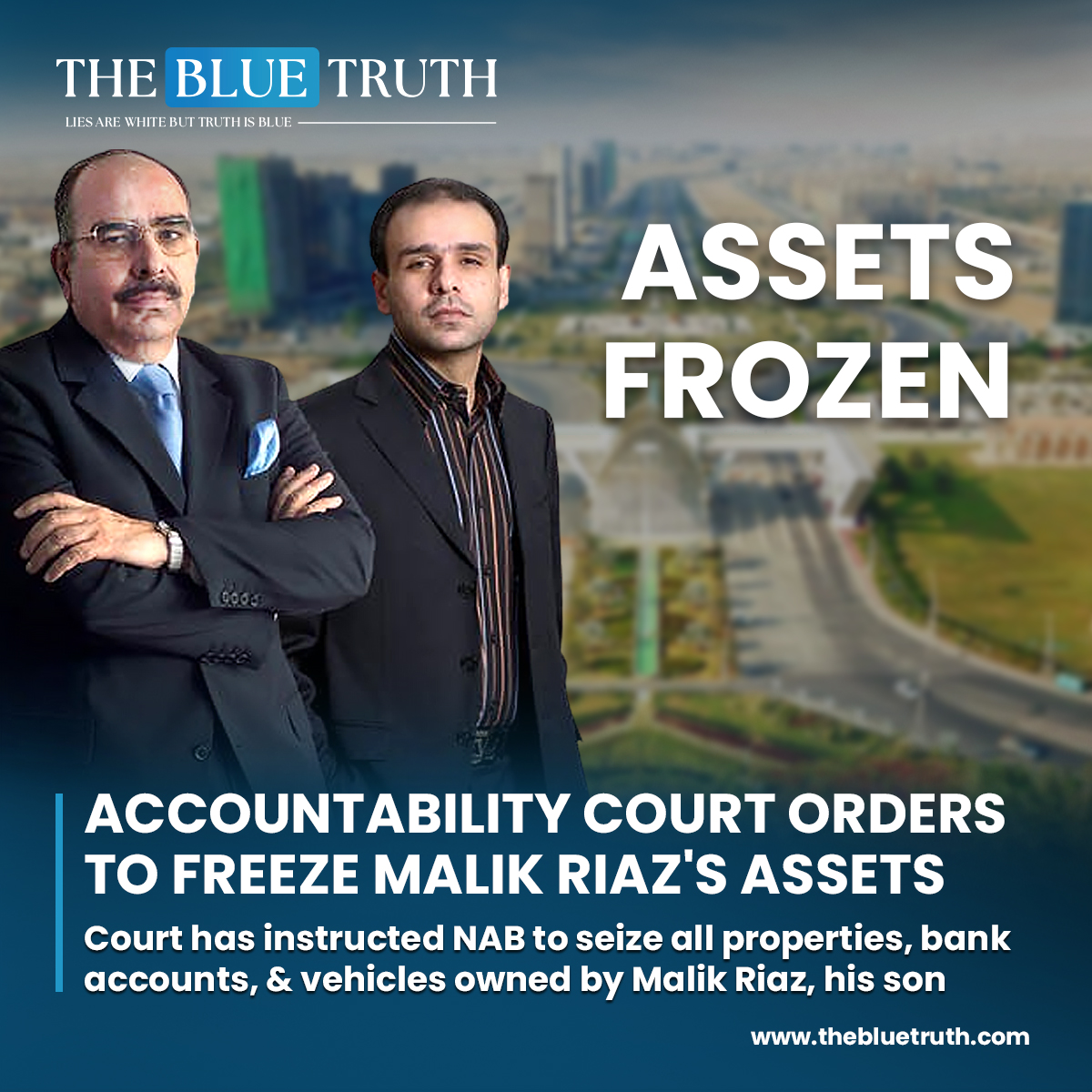 Accountability Court has ordered seizing all property and assets in Pakistan owned by property tycoon. #AccountabilityCourt #MalikRiaz #AssetFreeze #NABInvestigation #CorruptionCase #FinancialAccountability #WealthFreeze #tbt #TheBlueTruth