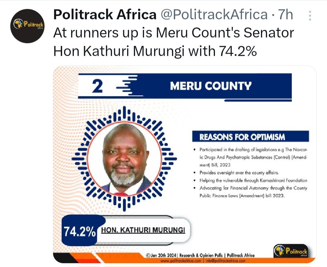 I sincerely dedicate this Honour to the great people of Meru County. As promised, I will keep on delivering Servant Leadership towards achieving a prosperous Meru &amp; Kenya at large.
#EweMungunisaidie