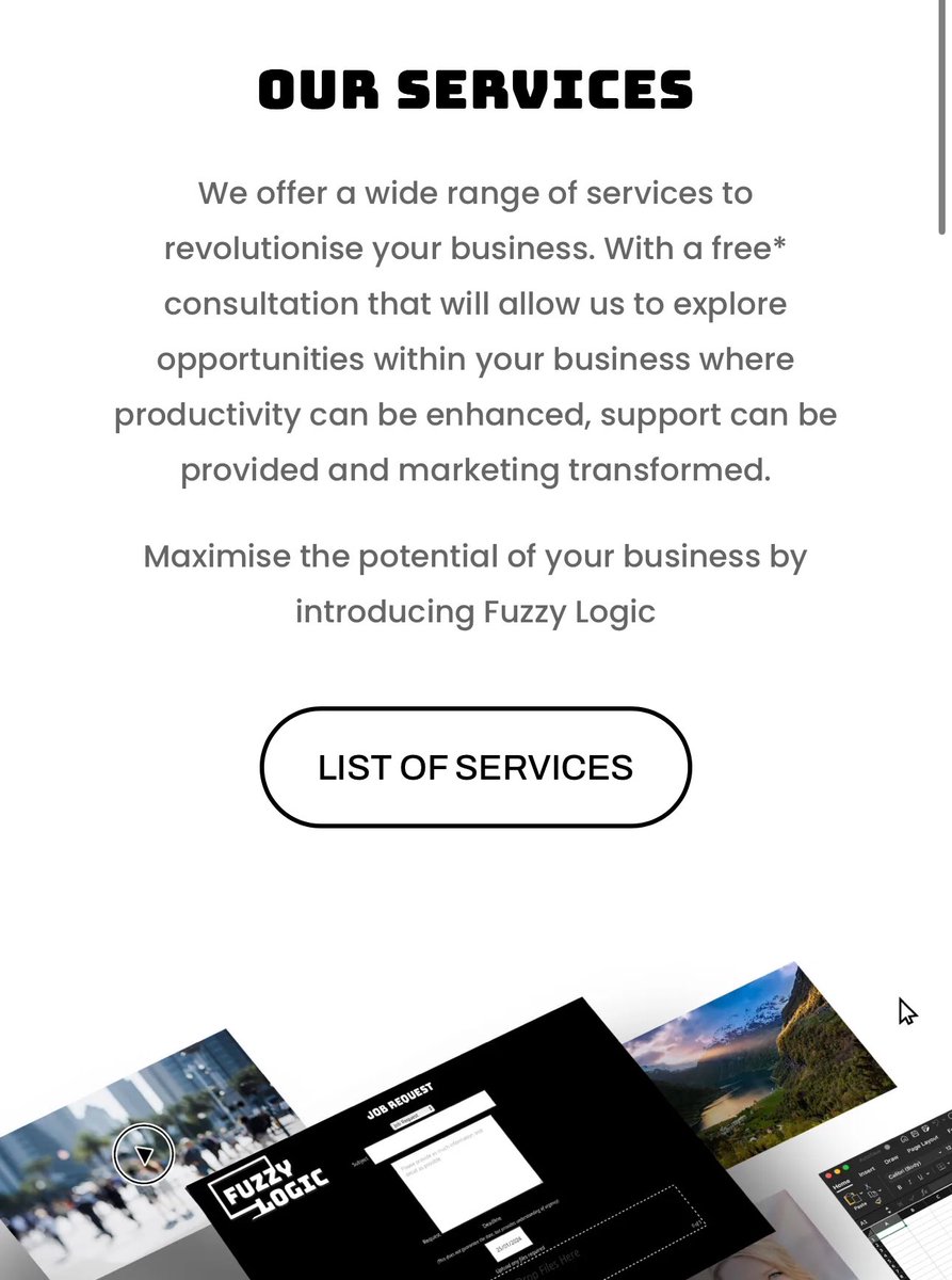_FuzzyStudio's tweet photo. Fuzzy Logic is a service that supports you with Business Technology. What makes us different is we offer a clear pricing structure and full control over a what’s jobs are raised and advice provided. https://t.co/nhcL5twE1H