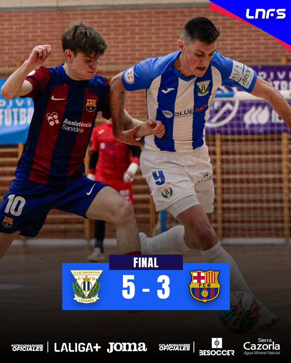 ligaprimefutsal's tweet photo. 🎢⚽ @CDLeganesFS suma su primer triunfo como local con remontada ante el filial del @FCBfutbolsala (5-3) 

#LNFS #LigaFutsalProfesional https://t.co/SXs8X0t4Hl