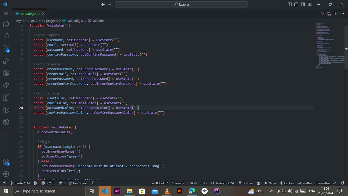 Ivan_webdev's tweet image. Form validation using useState hook in react.
#100daysofcoding