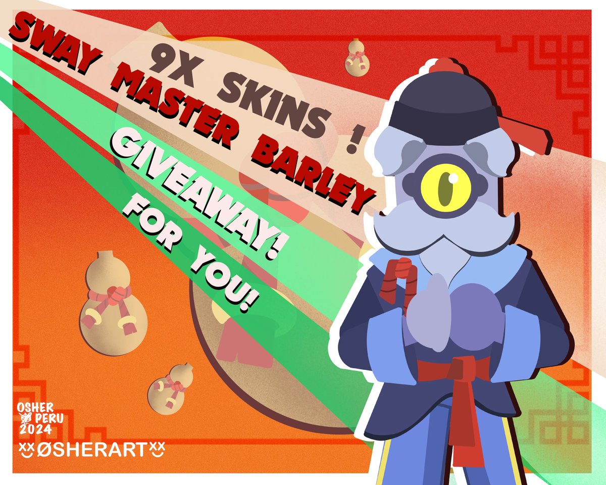 Osher_art's tweet photo. 9X SAWY MASTER BARLEY SKING🎋🎏 GIVEAWAY!✨
I LOVE this skin so much!🀄💜

To enter :
🎋 Follow me @Osher_art 
💜 Like this tweet 
🀄Retweet 
🎏Tag 2 Friends 🫂

Winner will be picked February 9th !🪭 Good Luck everyone 💜🙏🏽
#SupercellPartner #BrawlStars #GiftedBySupercell https://t.co/kXa3TAhwRR