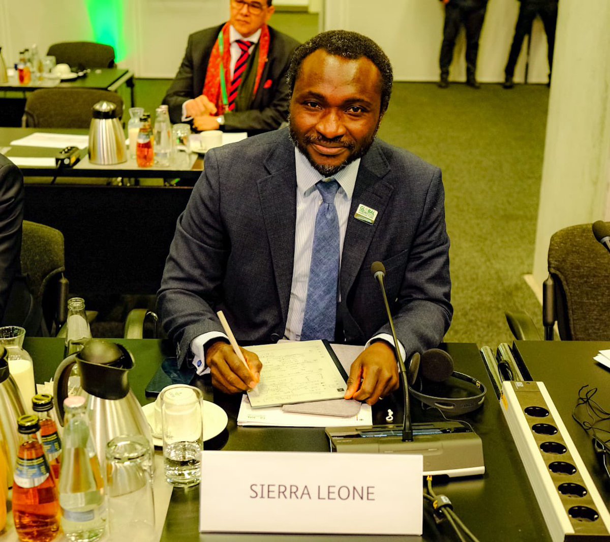 hmkpaka's tweet photo. The political highlight of the #GFFA, 61 ag ministers from around the world adopted a joint communiqué, pledging to revolutionize our #foodsystems for sustainability and resilience. Proud to represent #SierraLeone and #PresidentBio's #feedsalone. #bmel #worldbank https://t.co/KQ6mPzOAEL