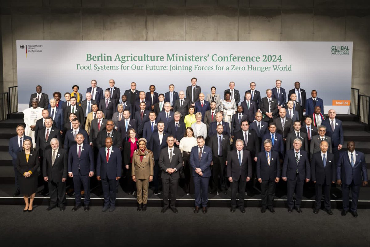hmkpaka's tweet photo. The political highlight of the #GFFA, 61 ag ministers from around the world adopted a joint communiqué, pledging to revolutionize our #foodsystems for sustainability and resilience. Proud to represent #SierraLeone and #PresidentBio's #feedsalone. #bmel #worldbank https://t.co/KQ6mPzOAEL