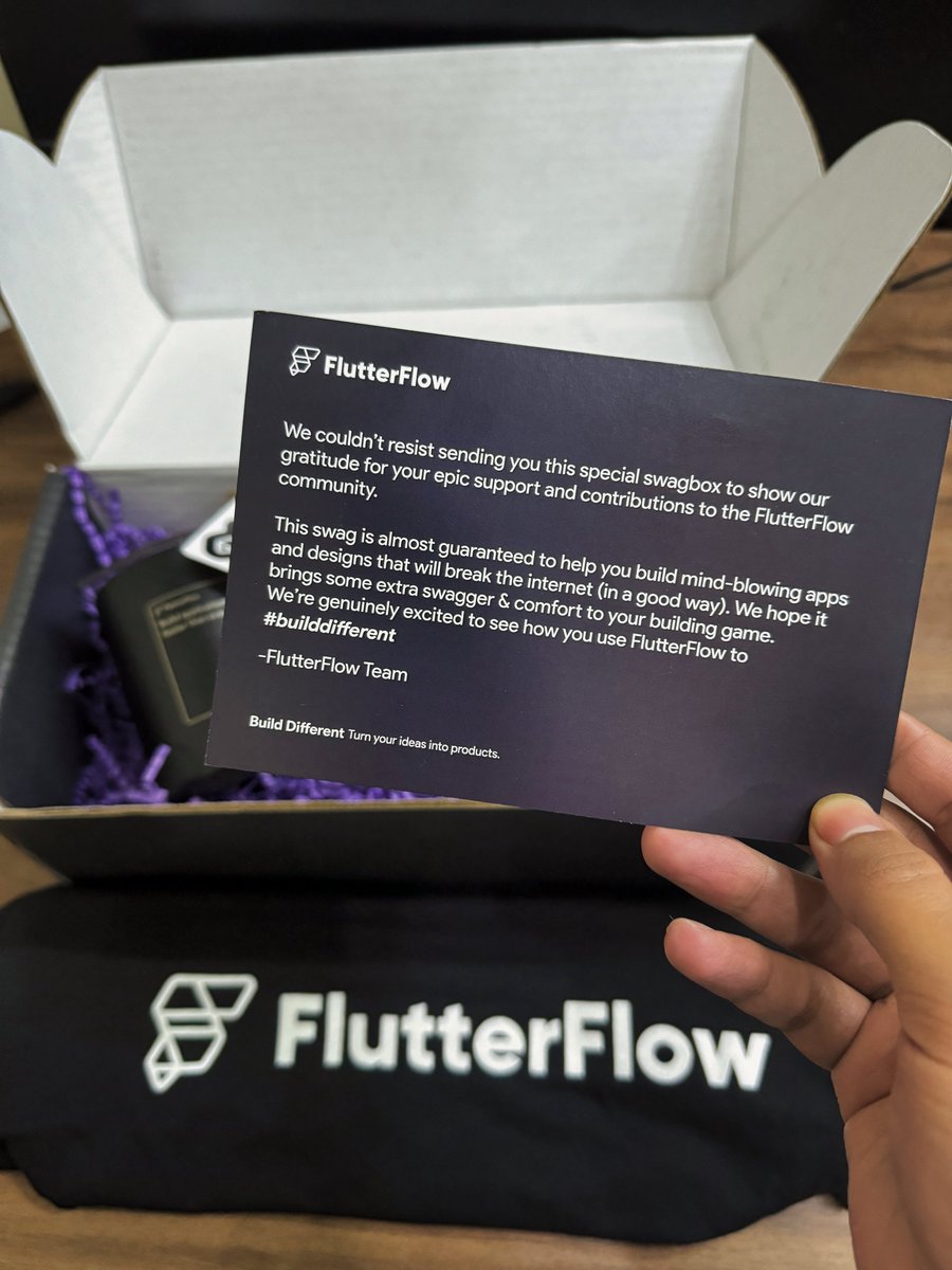 devJunaid1's tweet photo. Look what I got in the mail today π
A Swag Box from @flutterflow for being the Top Contributor in the community.
Thanks a ton. loved the goodies.
Made my day π₯³
#Flutterflow #Flutter #LowCode #FlutterflowExpert
#TopContributor #flutterdev https://t.co/m2fH45jbha