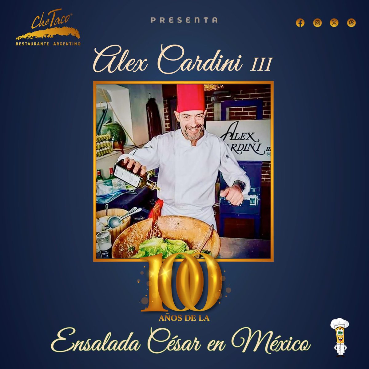 chetacopachuca's tweet photo. Seguimos festejando los 100 años de la Ensalada César 👇 https://t.co/kUj2w0Jt6L hoy Alex Cardini III prepara la famosa ensalada 😋 📞7717156752 reserva. @ConectaPachuca https://t.co/dGioI044WD