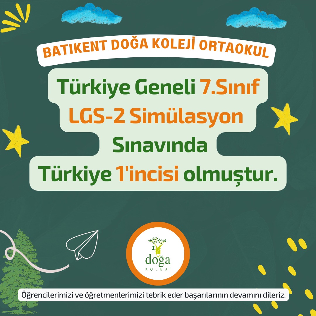 Öğrencimizi ve öğretmenlerimizi kutlar, başarılarının devamını dileriz. @dogaokullari @ilkay04cakir @dogu_bora @ibrahimsimsekh #okul #matematik #sosyalbilimler #türkçe #fenbilimleri #dagis #denemesınavı #başarı #Ankara