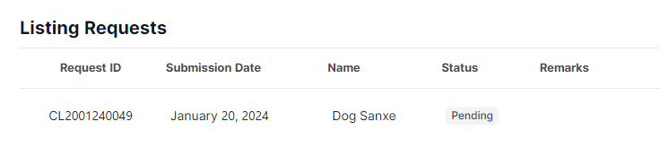Dog_Sanxe's tweet photo. @coingecko Listing submited! 

Request ID: CL2001240049

RT and Like for a faster listing! 🚀🐶🔥

#coingecko #solana #dogsanxe #raydium #jupiter https://t.co/vKyPaaqMoP