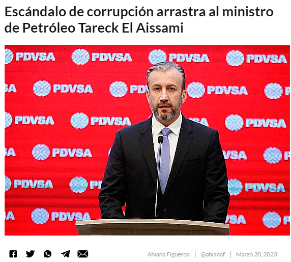 OSanchezP003's tweet photo. Escandalo de corrupción arrastró tan lejos a El Aissami que 10 MESES despues, aun no aparece. https://t.co/aSt63aZKW5