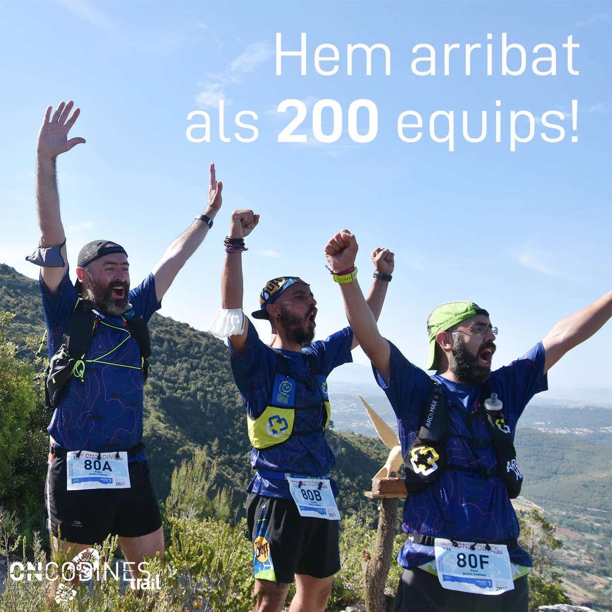 OnCodinesTrail's tweet photo. 🚀 SOM 200 EQUIPS! 🚀
Hem assolit la primera part de l'#objectiu200! Moltes gràcies a tothom!
🗒️ Obrim llista d'espera pels equips que seguiu interessats a participar-hi!
ℹ️ Us recordem que l'inscripció és provisional fins que s'assoleixen els primers 100 euros de donatiu. https://t.co/GyGgcViEDP