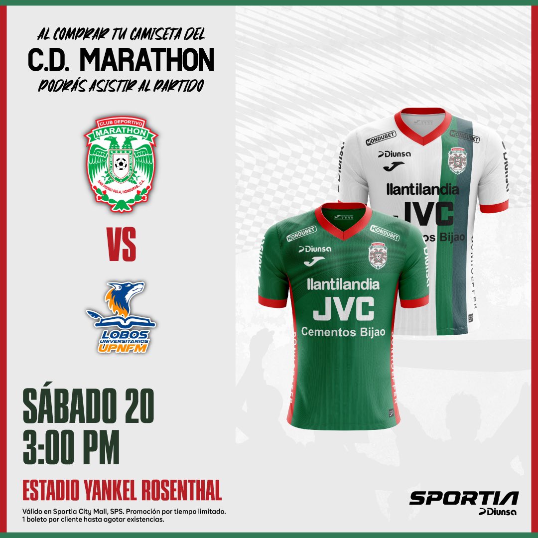 Estrená piel y viví con intensidad el partido de Marathón 🦖 una entrada GRATIS al comprar tu nueva camiseta.