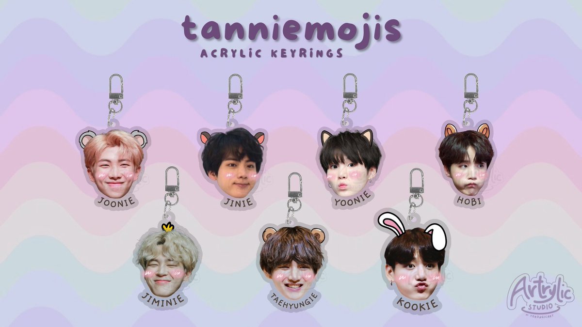 torongicart's tweet photo. tannies' emojis + themselves? meet tanniemojis! 

# ic interest check bts bangtan keyring stickers acrylic fanmade merch ph https://t.co/oVGkMLSpT3