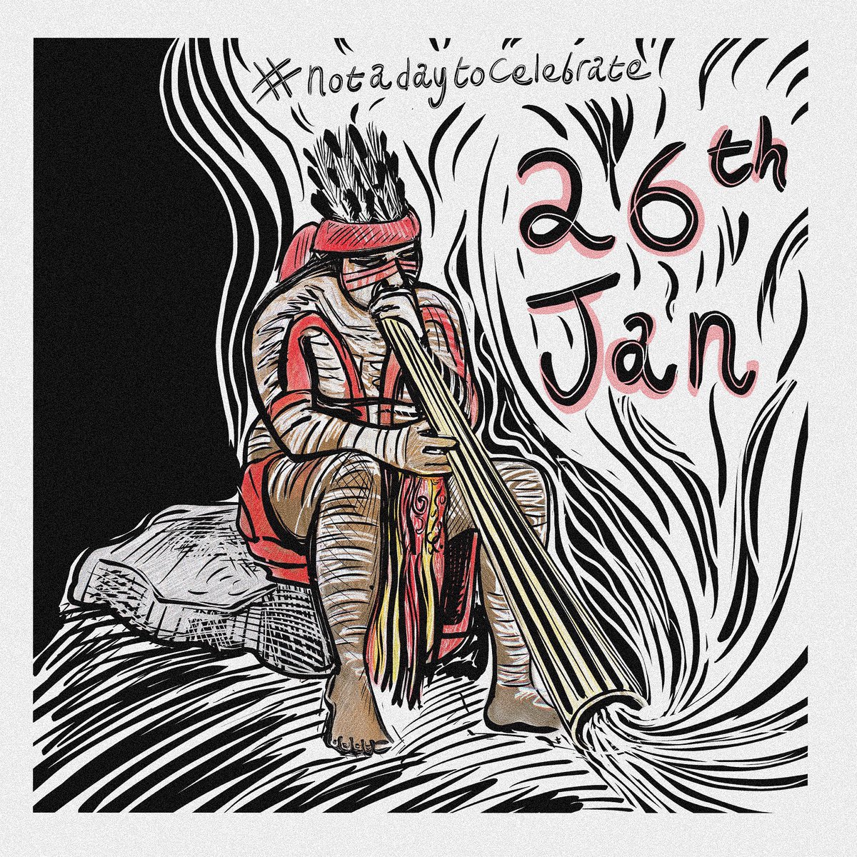 wolfjnewton's tweet photo. Australia Day January 26th #notthedatetocelebrate
#australiaday2024 #invasionday #indigenouspeoplesday #painting #indigenous #illustration #sketch #aboriginal #australia #art #artforsale #australiaday #indigenous #january26th #woodblockprint #artist #contemporaryart #modernart https://t.co/KbrbXz9trp