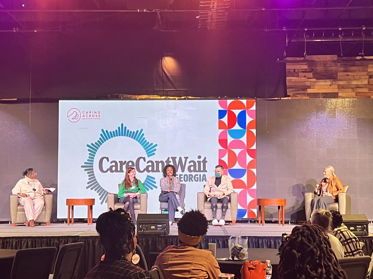 StaciFox's tweet photo. Panel of AMAZING humans at @CaringAcrossGen roundtable‼️
@kimschofield @JessicaWoltjen @GEEARS 
Jasmine Bowles @9to5georgia 
@the_tattooedjew @DisabledSouth 
@LisaforGeorgia https://t.co/oCy7w2PKIc