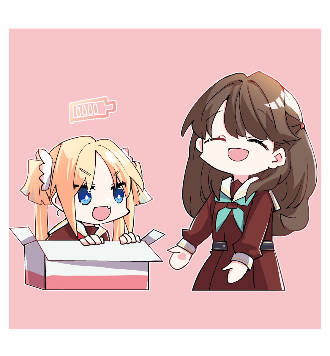 「めぐ先輩と瑠璃乃ちゃんの充電段ボール #蓮ノ空美術部 」|環月紙袋僕ラブ「ジ51,52」せつはる合同＋おまめ合同＋個人誌🌈👼🔖💫🐬♦✨のイラスト