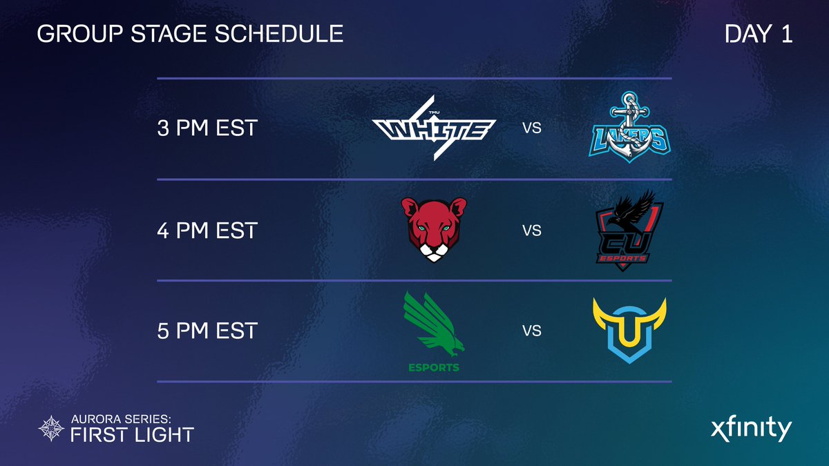 AuroraSeriesGG's tweet photo. ✨ FIRST LIGHT: DAY 1 STREAM SCHEDULE ✨

Welcome to Day 1 of the Aurora Series: First Light! Here's a look at today's schedule 👇 https://t.co/j33p1A5nY8