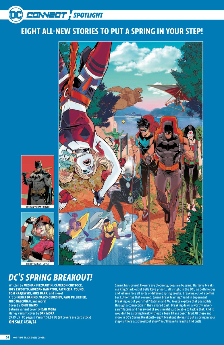 I'm no longer listed as 'and more', which is nice! Again, I wrote the Batman/Mr. Freeze story, and it's a short, fun, action-packed one true to Batman's character and world. On sale 4/30/24! @DCOfficial