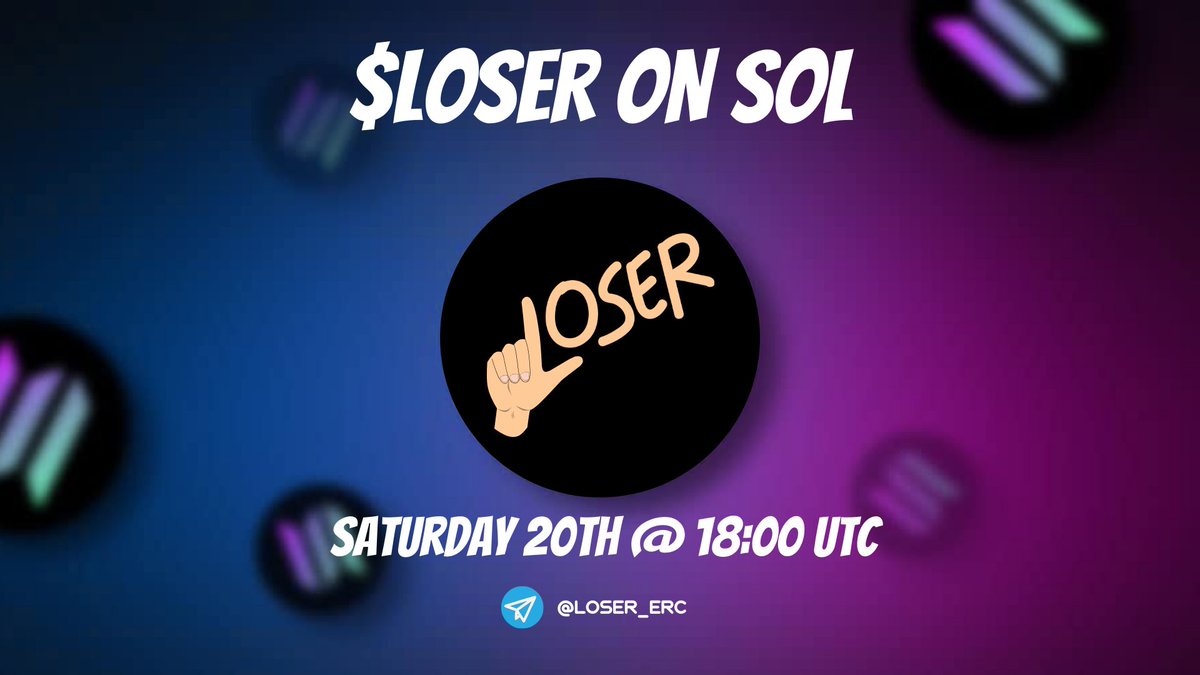 loser_erc's tweet photo. Missed #Harambe? Missed #WYNN? Missed #MYRA?

Dont be a $LOSER again 💯

Launch on 🔥 SOL today @ 18:00 UTC 
Be there $LOSER 📌 https://t.co/ptuqlwqlZs