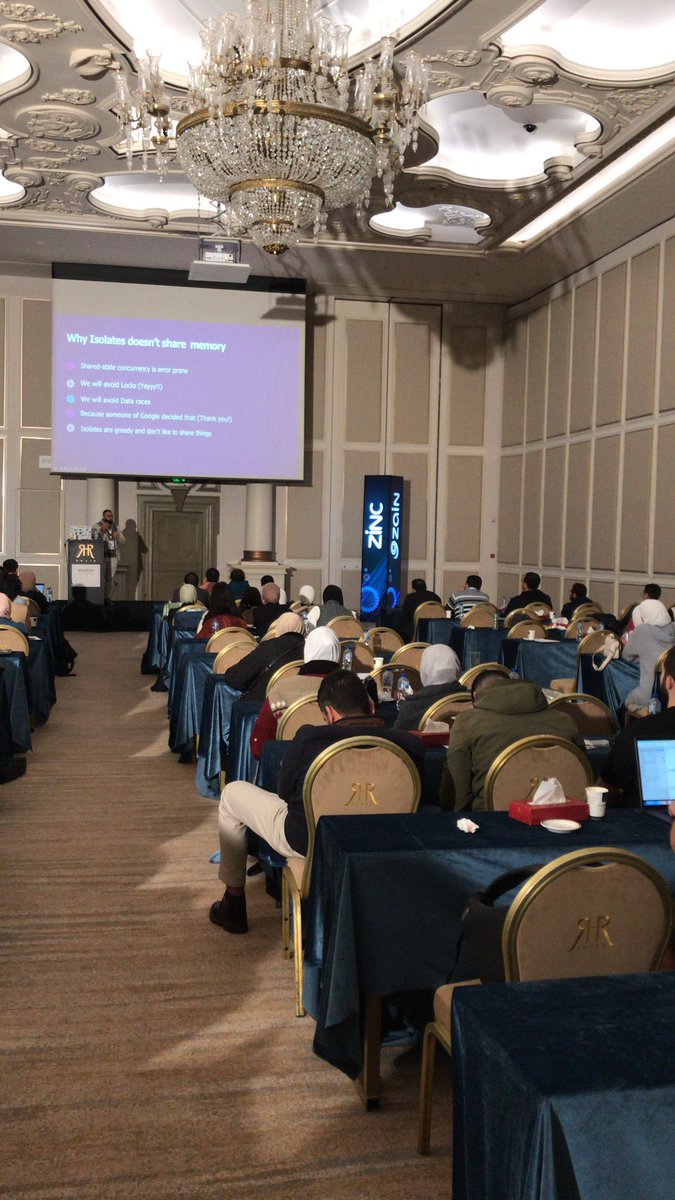 I had a great time discussing Isolates and Threads during my talk at #dcam24 today

A big thank you to the organizers on <a href="/DroidconAmman/">droidCon Amman 🇯🇴</a>  for allowing me to take the stage with my Kufiyeh and for giving a shoutout to my people in the Gaza Tech Community

See you on next DroidCon!