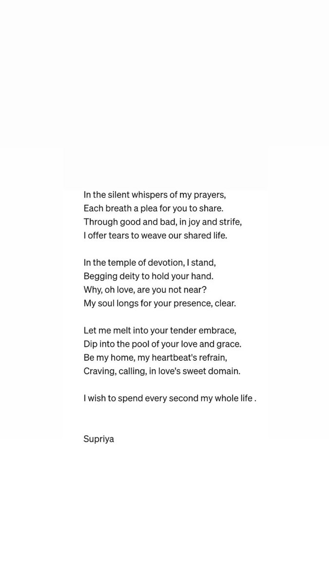 Supriya__22's tweet photo. Depth of feelings can't be portrayed in words !

#artandpoetry #poetry #art #micropoetry #love #poetrycommunity #artist #poetryandart  #stories #scribblingthoughts #writersparadise #contemporaryart #artwork #poetrylovers #hopelessromantic #lovepoems #writerscommunity https://t.co/fnMBbglUBk