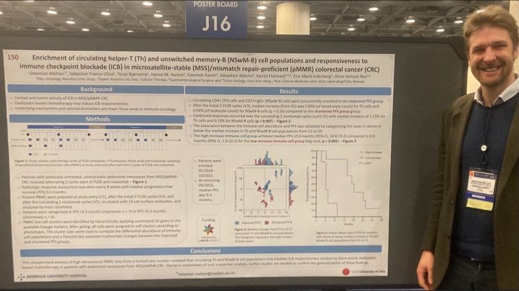 anne_h_ree's tweet photo. #GI24 The METIMMOX concept #CRC #MSS #ICI #ICB continues to reveal new and previously unrecognized insights into #IO. Here, Dr Sebastian Meltzer presents how he (w/ collaborators) is propelling this important science for the best of our patients. https://t.co/bgKvx9btSu