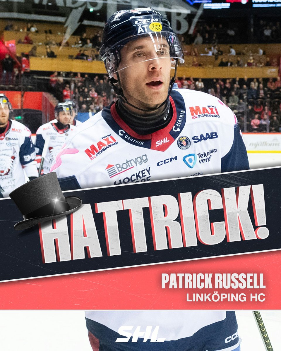 SHLse's tweet photo. Hattrick av Patrick Russell när han gör Linköpings alla mål idag i 3-0-segern mot MoDo! 🏒🏒🏒
#MODOLHC #SHL #twittpuck #ishockey #svsshl https://t.co/j8NcrTS6gr