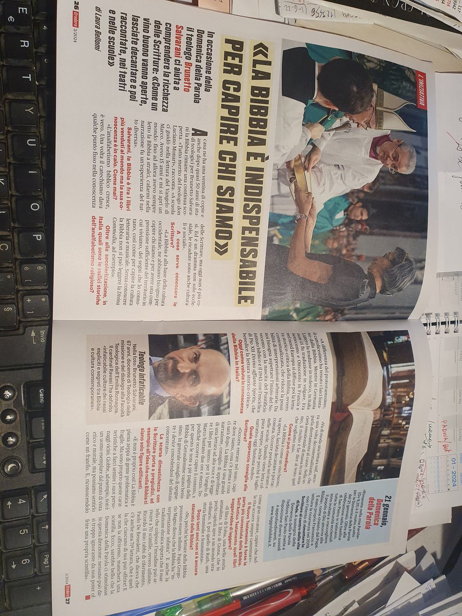 BSalvarani's tweet photo. 21 gennaio Domenica della #Parola di Dio: mia intervista sul tema sul numero di #Credere di questa settimana... https://t.co/TWCzzW7ihv